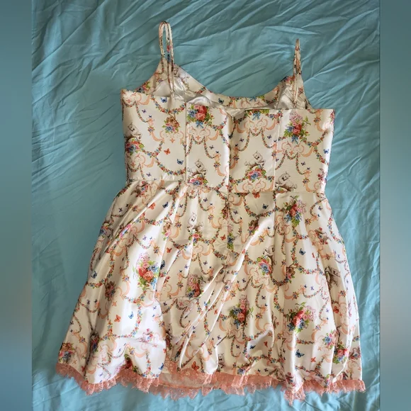 Sugar Thrillz Opulence Renaissance Corset Dress Floral 2X Dollskill Plus Size - Picture 6 of 15